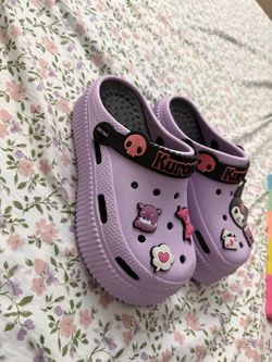 Kawaii Kuromi Slip-On Platform Clogs Slippers Slides Size 36-37 Women/Girls New