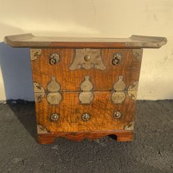 Vintage Asian Table Top Altar Cabinet: 19”Lx12”Wx15” Tall