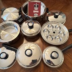 NEW VINTAGE Amway Queen 20pc Stainless Pan Set