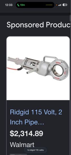 RIDGID Hand Held Power Pipe Threader
