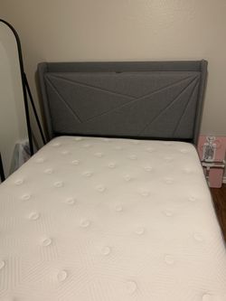 Full Size Bed and Frame With Desk And Bookshelf