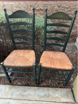 Set of 6 Italian rush chairs