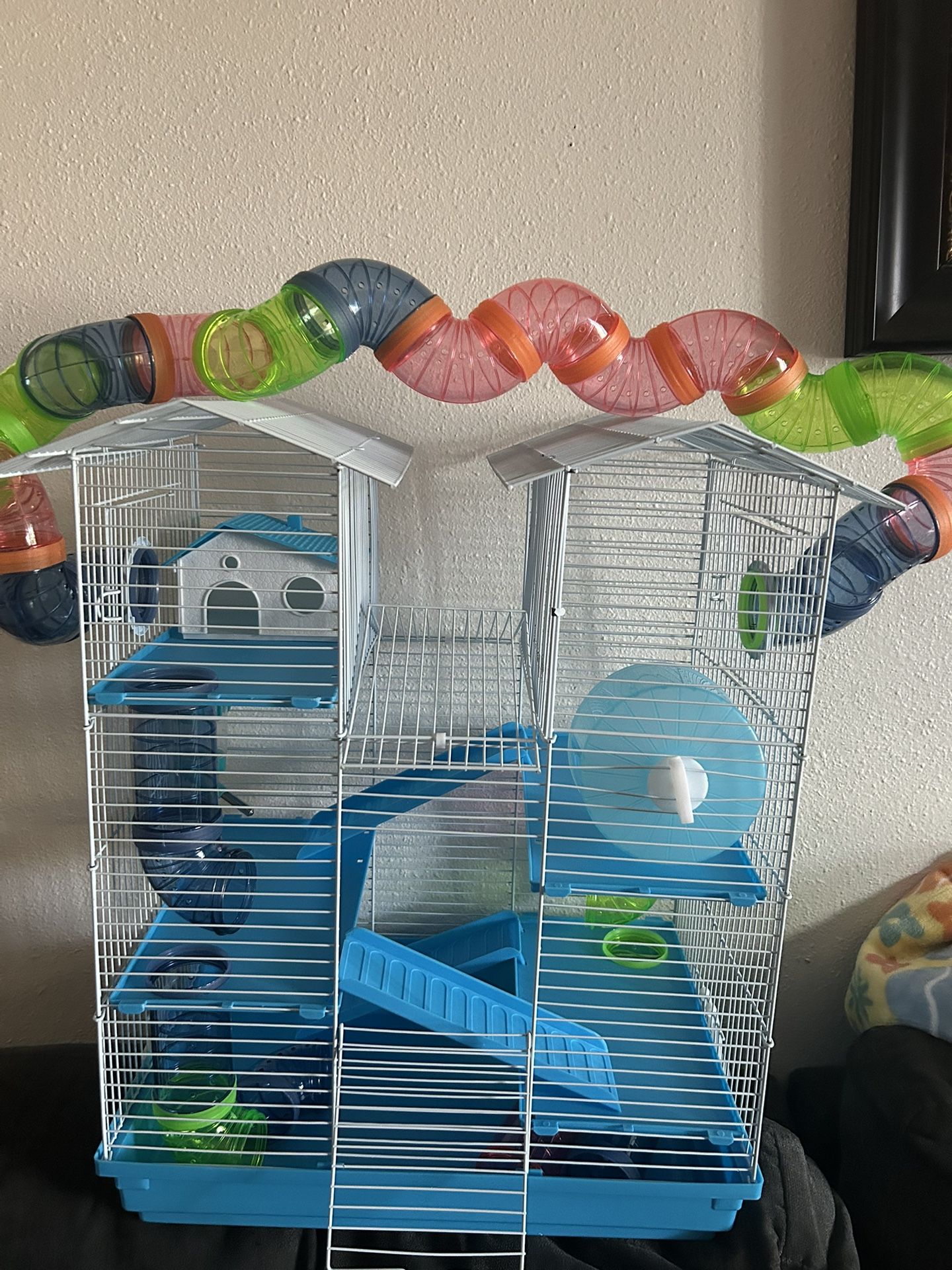 Blue Hamster Cage