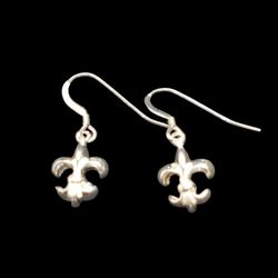 Fine  Sterling Silver 925 Fleur De Lis Earrings