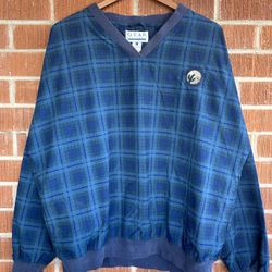 Vintage Gear for Sports Golf Pullover Jacket Windbreaker Plaid Size L