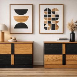 Vintage Wood Nightstands Set