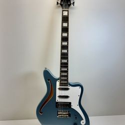 D'Angelico Premier Series Bedford SH Blue Solid Body Electric Guitar (Like New Condition)