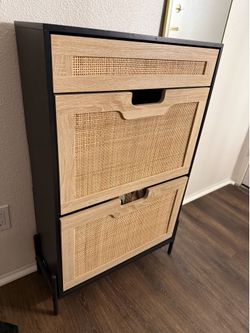 Rattan Shoe Storage Cabinet