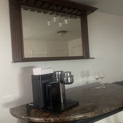 Mirror With Glass Holder 