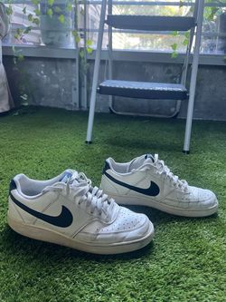 Nike Court Vision Low White Navy Men's Size 10.5 Sneakers