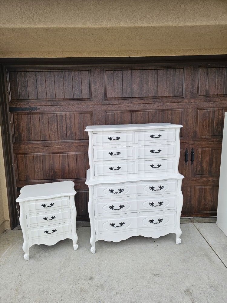 Vintage French Provincial Dresser & Nightstand