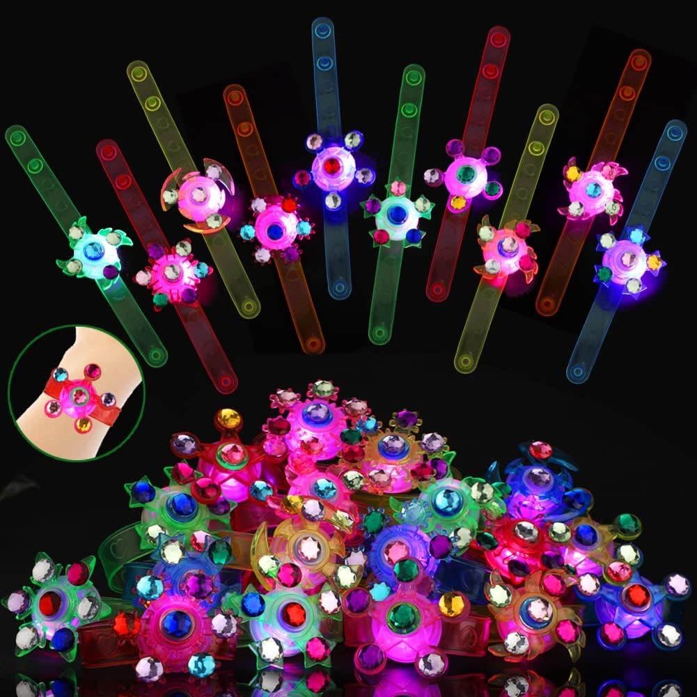 48 Pack LED Light Up Fidget Spinner Bracelets