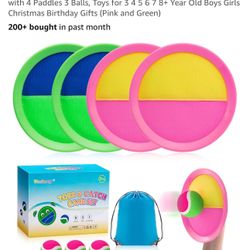 Toss and Catch Ball Set with 4 Paddles 3 Balls