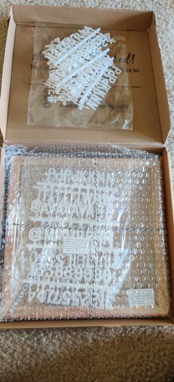 Gray Felt Letter Board with Letters (10x10 Inch) Felt Board with White Letter Board Letters (300 White Plastic Letters) Perfect as a Message Board