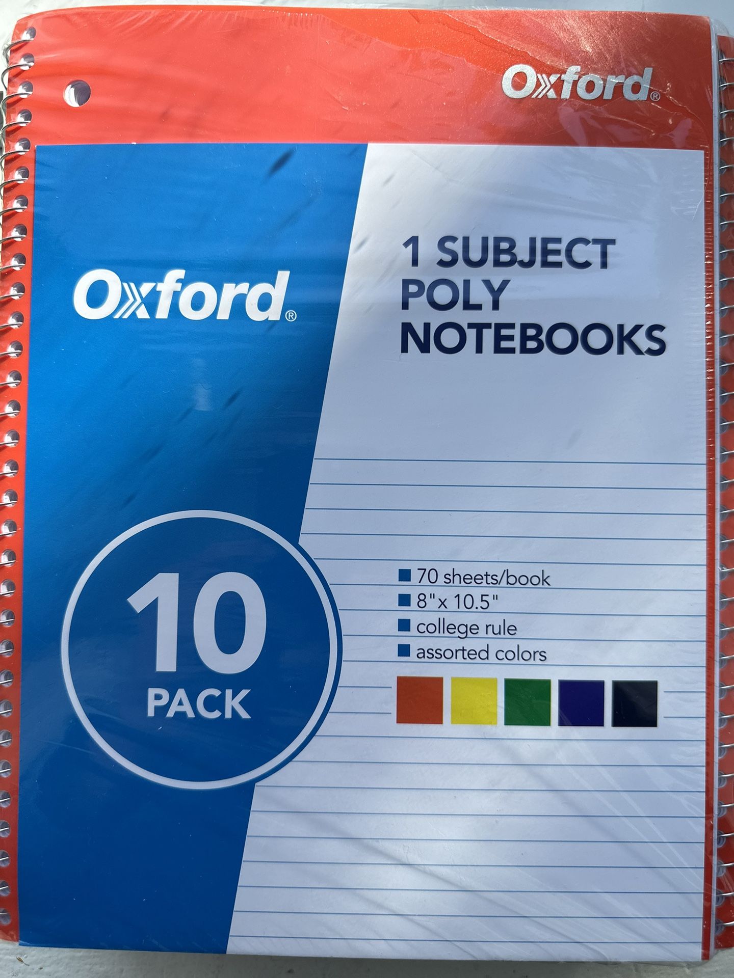 One Subject Poly Notebook 10 Per Pack