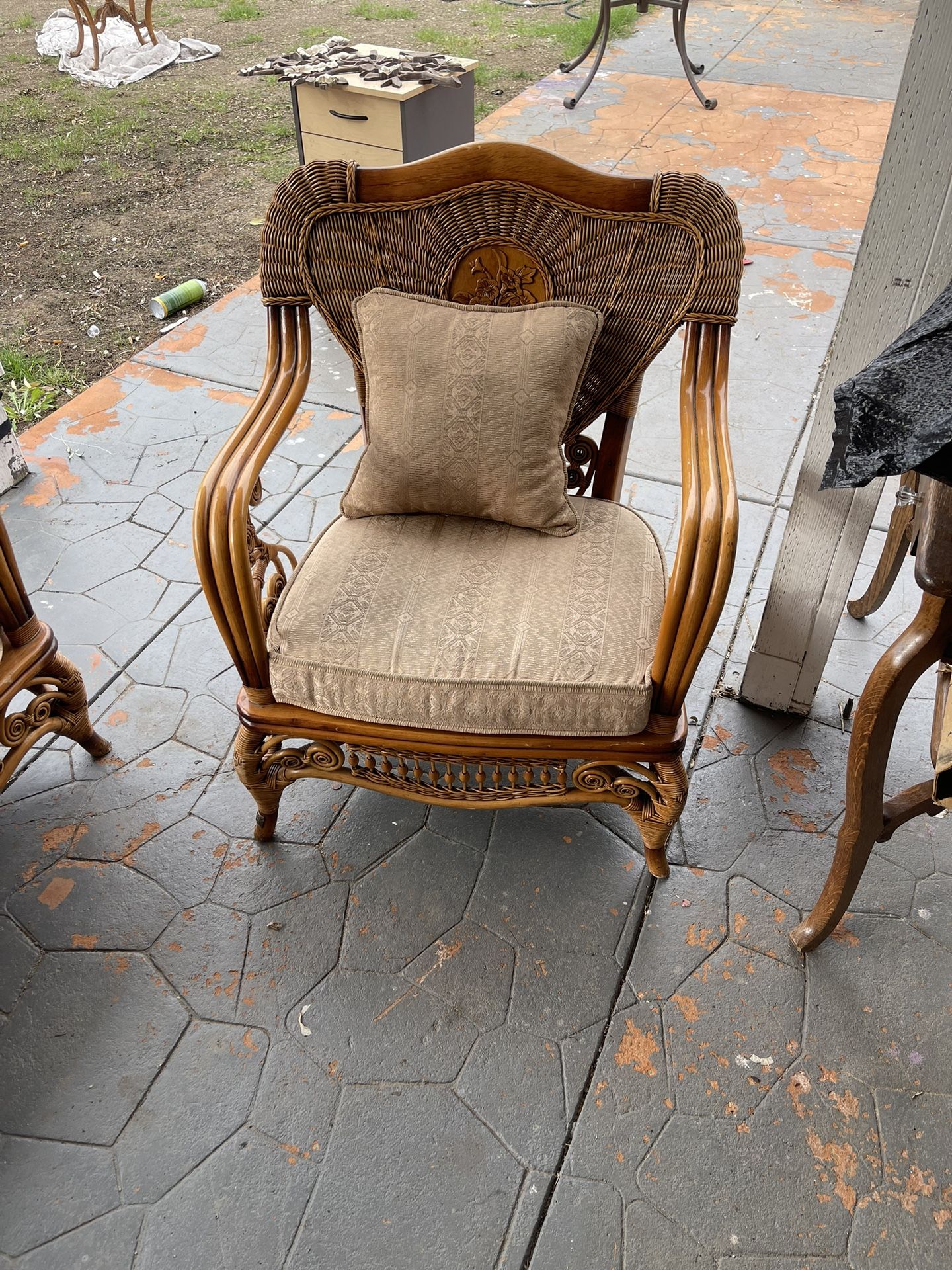 Vintage Heavy Bamboo Rattan Furniture 