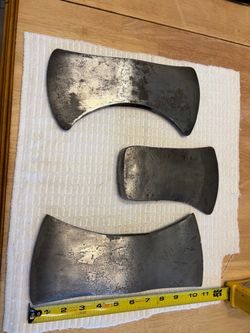 Lot of 3 Vintage Steel Axe Heads