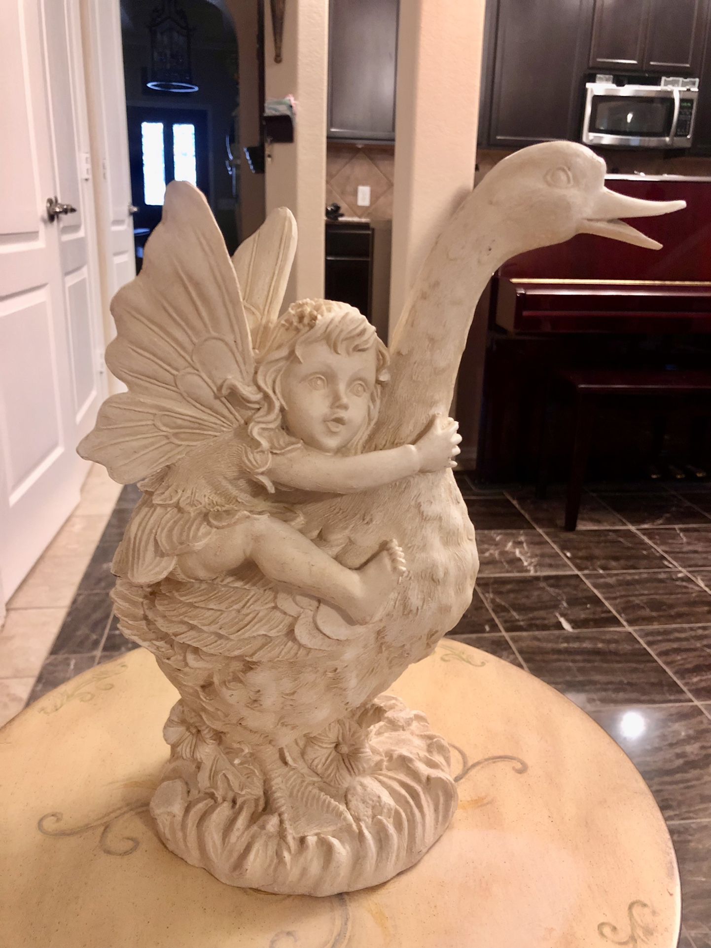Child Fairy 🧚🏼‍♂️  Riding Mother Goose Statue