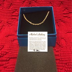 Michael Anthony 10ct 9 Inch Anklet New