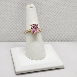 Brand New Sterling Silver 925 Pink Gemstone Ring 