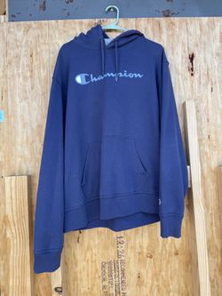 Champion Script Logo Pullover Hoodie Navy