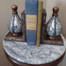 $9 Mirror Mosaic Bottle Bookends.Pretty Edging, No Chips or Cracks.