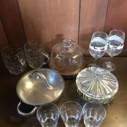 stainless Pant And  glass decor