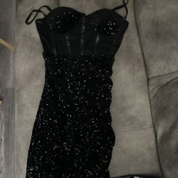 Black Corset Prom Dress Size M