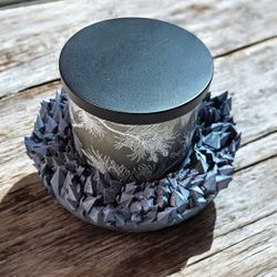 Crystal Candle Tray - Decorative Spiked Geode-Inspired Holder (Shipping $5)