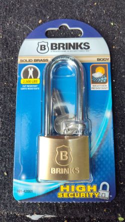 Brinks High Security Solid Brass Padlock, Weather Resistant 161-42001