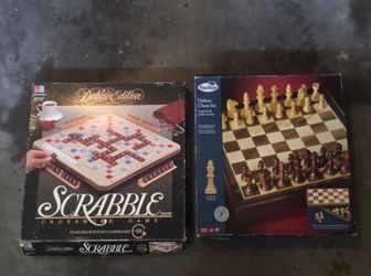 Board games. All pieces accounted for! Chess is NEW! (Pieces still in plastic)