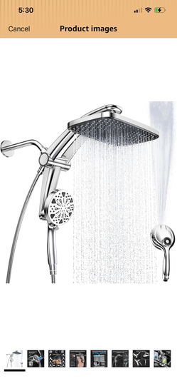 Rain Shower Head with filtered Handheld High Pressure rainfall Shower Heads with Handheld Spray Combo Adjustable one-piece stand daul shower head Buil