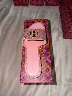 Tory Burch Pink Crystal Slide Sandal