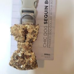 Small Dog Sequin Bow Tie Collar