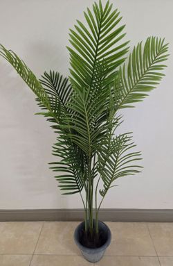 *** NEW LOW PRICE *** 68in Faux Areca Palm in a 11in (Diameter) Blue Circle Planter @ Lasting Creations