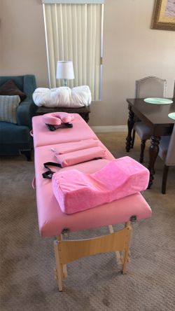 Pink massage bed