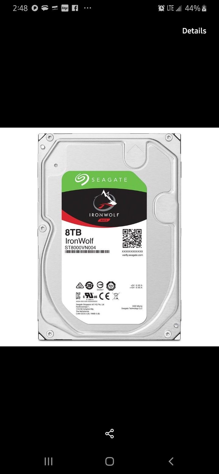 Seagate internal 8tb desktop harddrive.