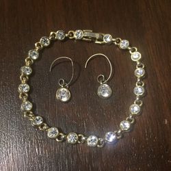 Rhinestone Bracelet & Earings