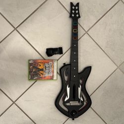 Xbox 360 Guitar Hero Warriors Of Rock Wireless Guitar Controller Bundle