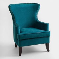 Wingback Accent Chair (2) | Nailhead Trim | Beautiful Teal, Excellent Condition