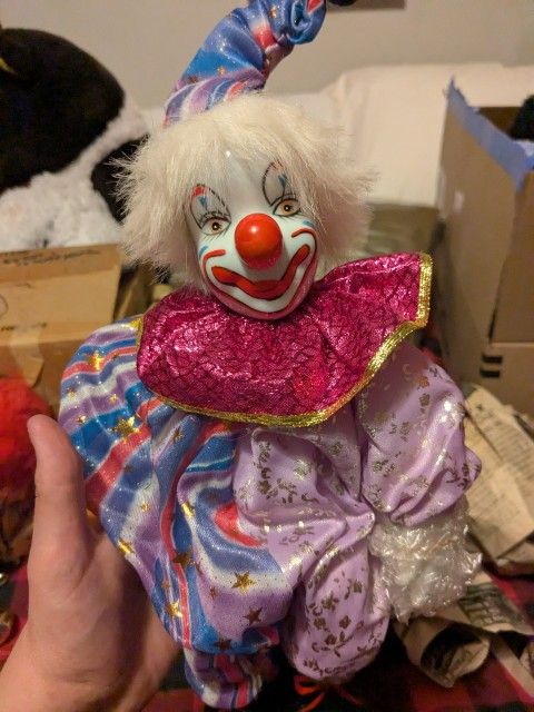 Vintage Porcelain Clown Doll