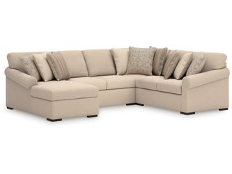 LadyMae Twill 4-Piece Sectional with Left Chaise