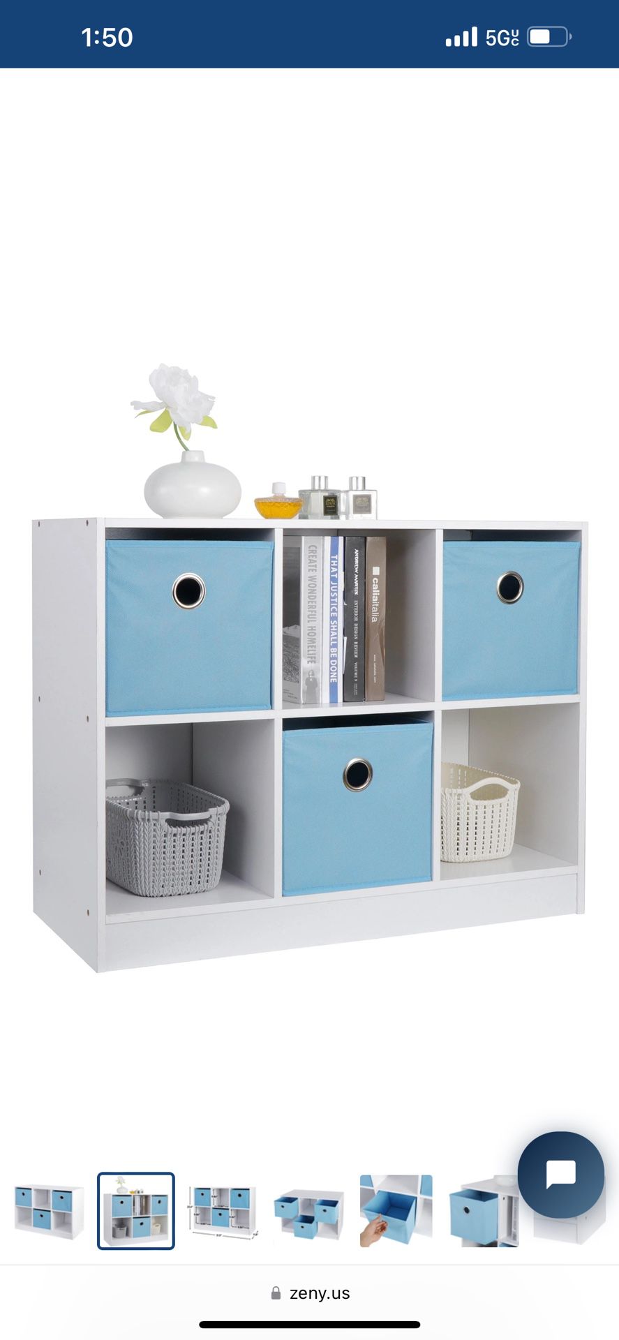 6 Cubes Storage Cabinet - Wooden Organizer Storage Shelves Bookcase with 3 Non-Woven Drawers