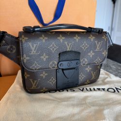 Louis Vuitton S Lock Sling Bag in Monogram Macassar Canvas M45807 w/ Dust Bag 