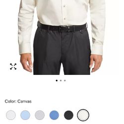 Van Heusen Men's Size 18 Long Sleeve Button Down Cream Colored Shirt