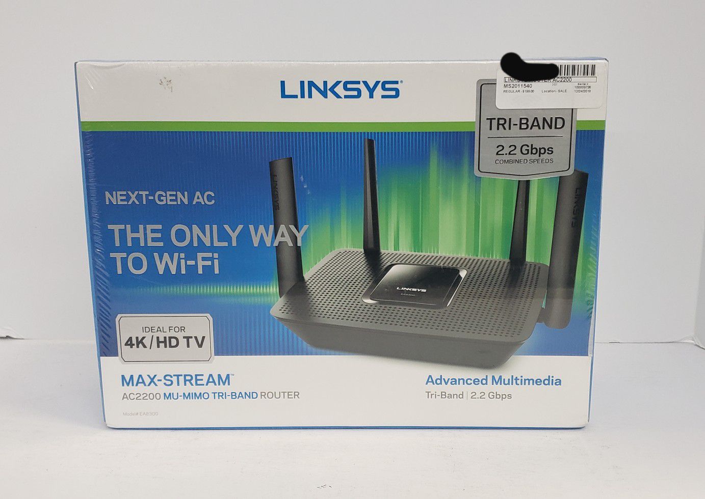 Brand New Linksys Next- Gen AC The Only Way to Wi-fi Max- Stream AC2200 MU-MIMO TRI- BAND ROUTER AE8300