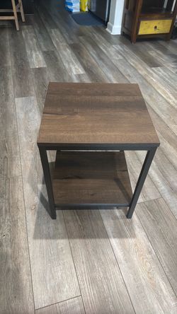 Industrial End Table with Lower Shelf