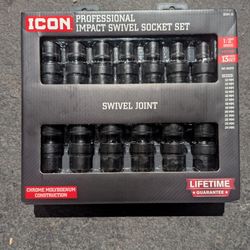 Icon Metric 1/2" Swivel Socket Set 