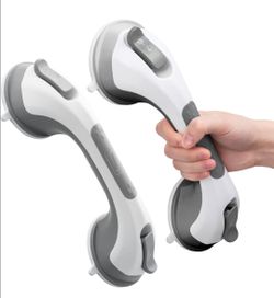 Grab Bars for Bathtubs and Showers 2 Pack Suction Grab Bar, Heavy Duty 12 Inch Shower Handle Removable Bath Handrails for Seniors and Elderly, Bathroo