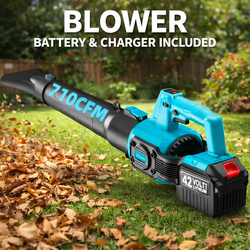 42V Cordless Leaf Blower, 710 CFM / 200 MPH with 6.0Ah Battery & Fast Charger, 6-Speed
